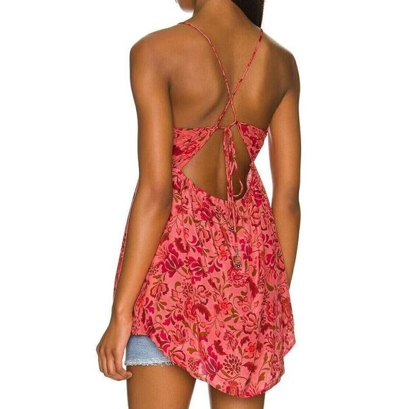Free People OB1486669 Women's Sz Medium Floral Pixie Cross Back Tunic Top $98 - Picture 8 of 8